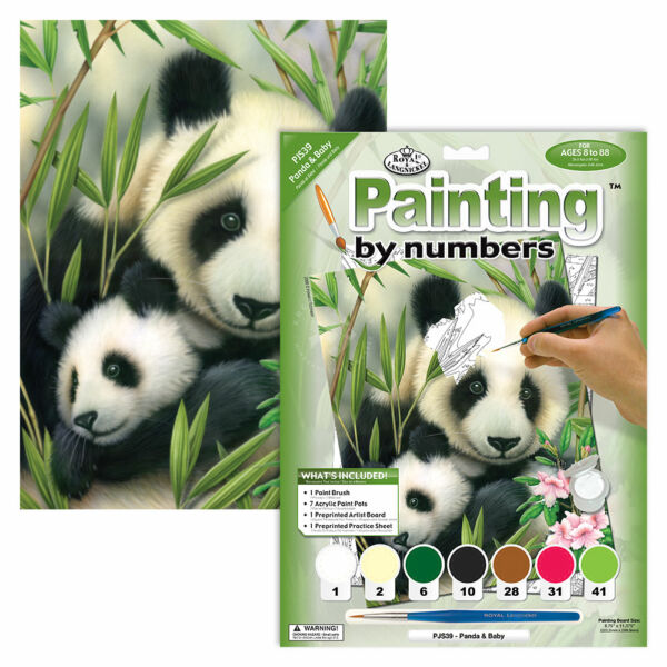 Számozott kifestő - Panda család