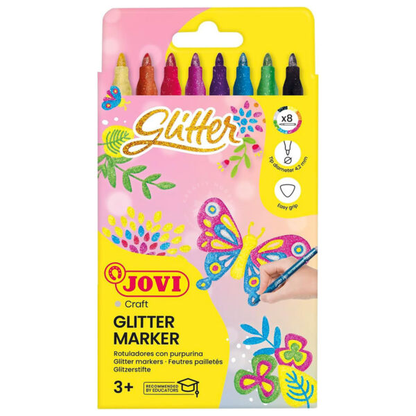 JOVI Glitteres filctoll 8db/készlet