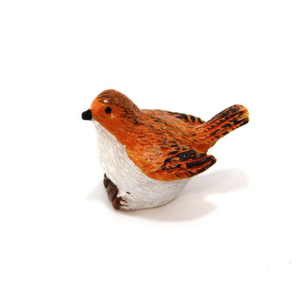 Madár poly, barna-fehér 3,2x2,3cm