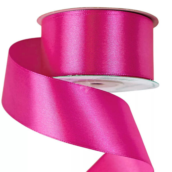 szaténszalag 3,8 cm széles SÖTÉT RÓZSASZÍN