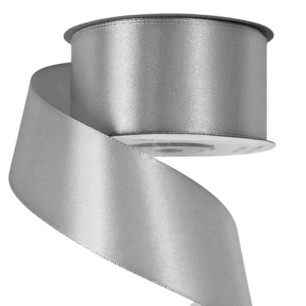szaténszalag 3,8 cm széles EZÜST