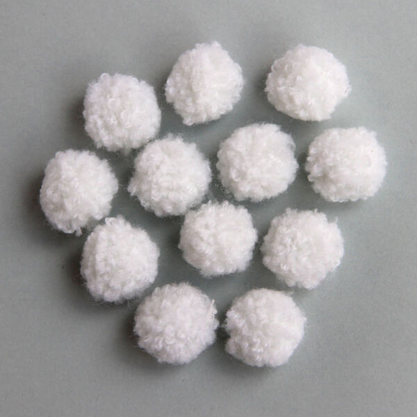 Pompon bolyhos 15mm, 12db/cs FEHÉR