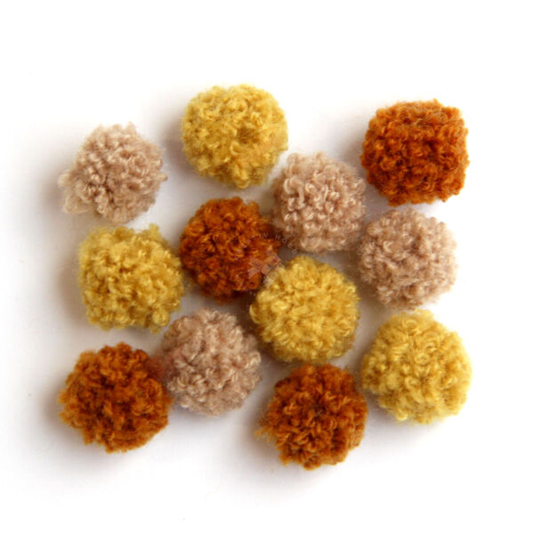 Pompon bolyhos 15mm, 12db/cs BARNA ÁRNYALATOK