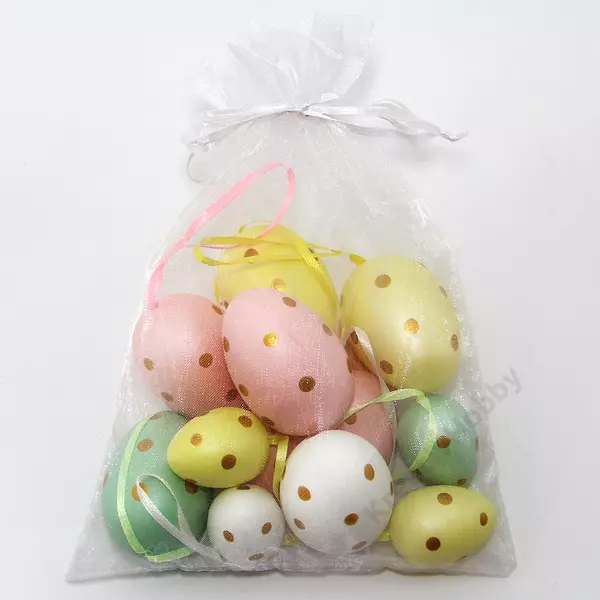 Műanyag húsvéti tojás zsákban 12db