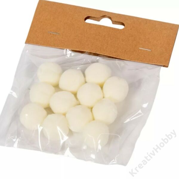 Pompon 2cm, 12db/cs KRÉM