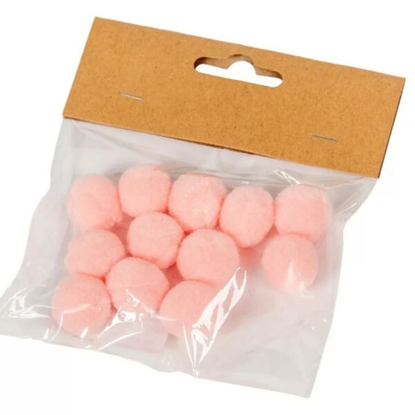 Pompon 2cm, 12db/cs BABARÓZSASZÍN