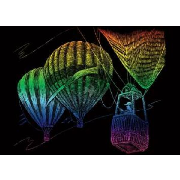 Mini karckép szivárványos - Hőlégballon 13x18cm