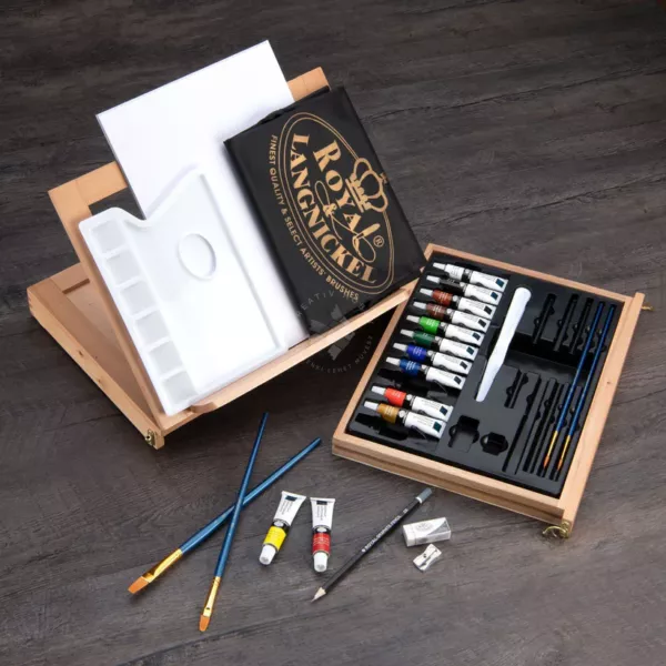 Royal&amp;Langnickel: Prémium akrilfesték készlet festőállvánnyal