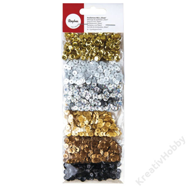 flitter arany ezüst fekete 6x7g