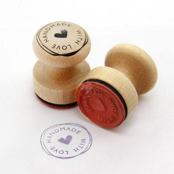 HANDMADE WITH LOVE feliratú nyomda 3cm