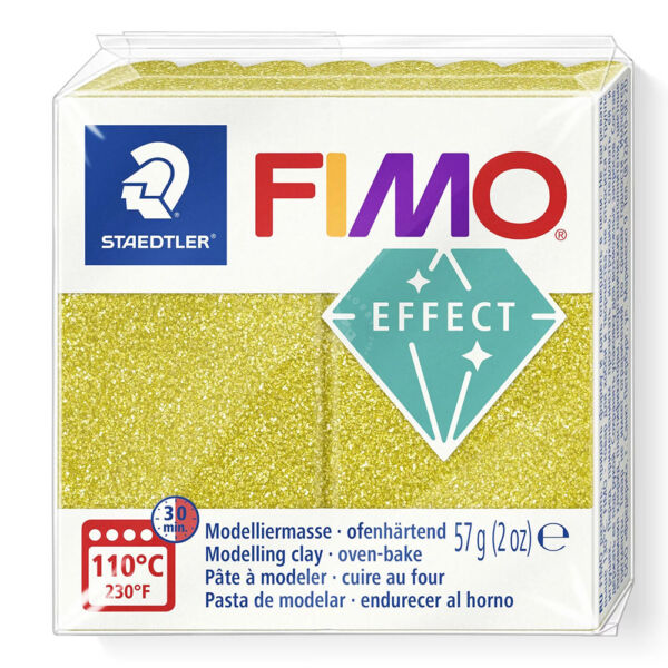 FIMO Effect süthető gyurma, csillámos arany