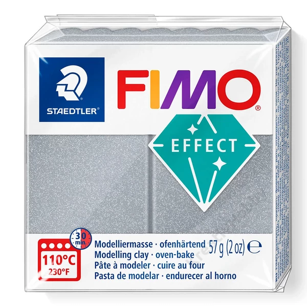 FIMO Effect süthető gyurma, metál ezüst