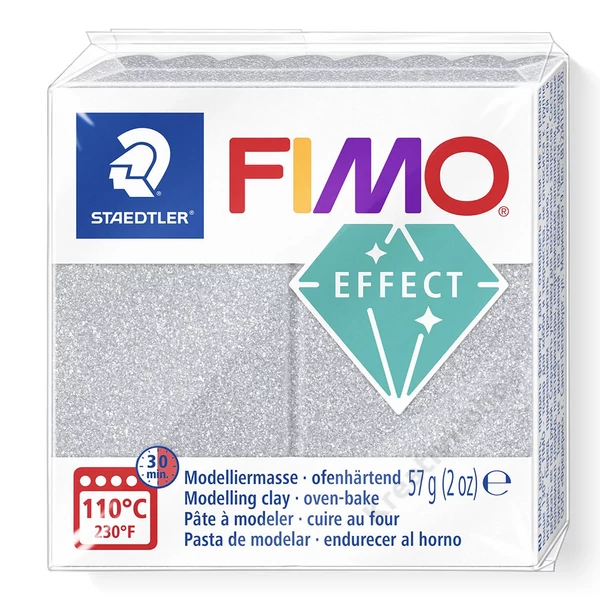 FIMO Effect süthető gyurma, csillámos ezüst