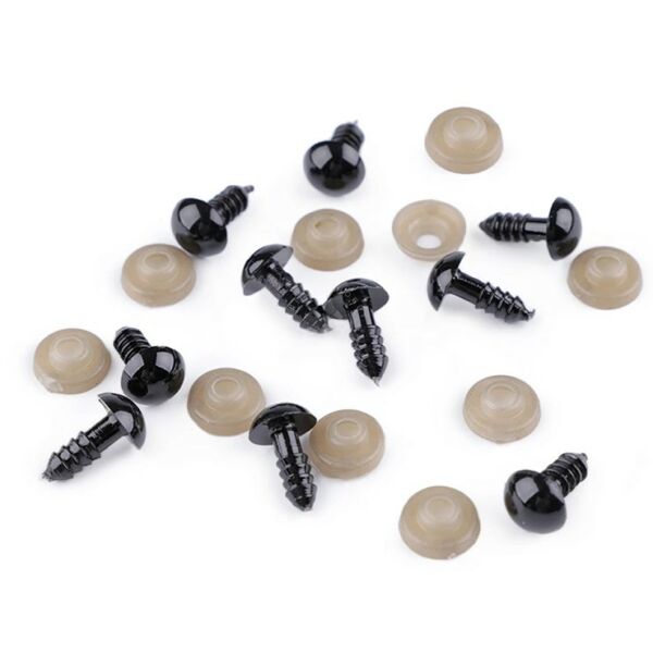 Biztonsági szem 10 mm, 2 pár FEKETE