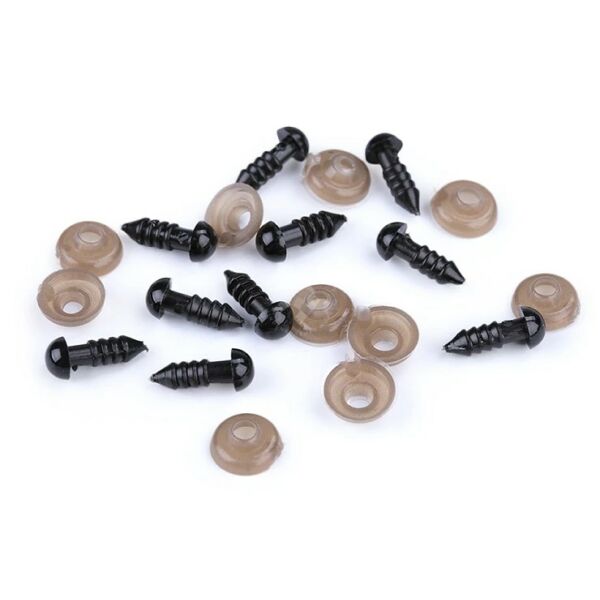 Biztonsági szem 6 mm, 2 pár FEKETE
