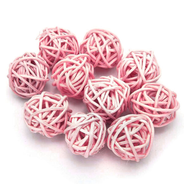 Vesszőlabda 3cm/10 db PASZTELL- RÓZSASZÍN