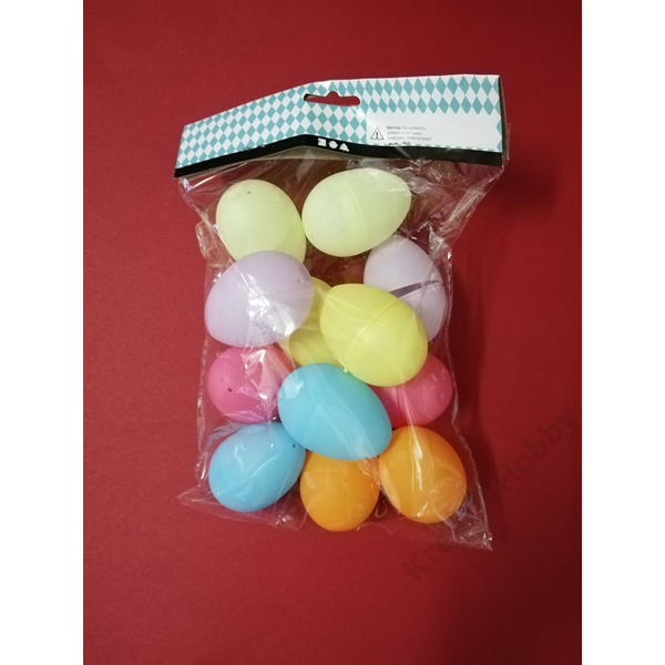 Műanyag tojás szétnyitható, színes 6cm, 12db/cs.
