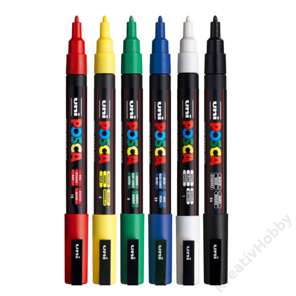 UNI POSCA filctoll készlet PC-3M Alapszínek