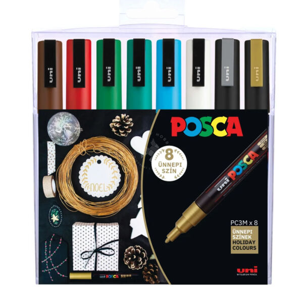 UNI POSCA PC-3M "HOLIDAY" 8 db-os készlet 