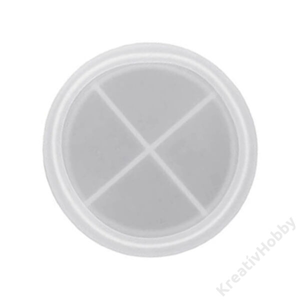 JESMONITE SZILIKON ÖNTŐFORMA AKRIL- ÉS MŰGYANTÁHOZ - KEREK, PEREMES ALÁTÉT, 10*1,5CM