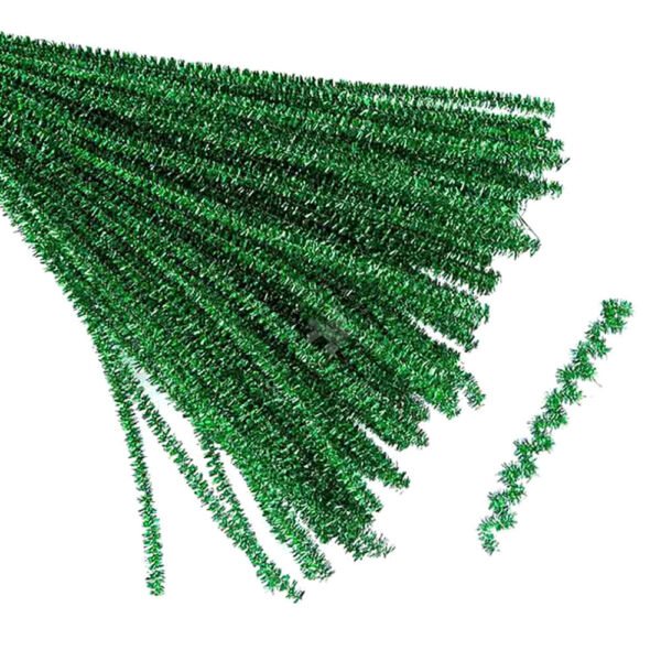 Zsenília 8mm/50cm, 10db METÁL ZÖLD