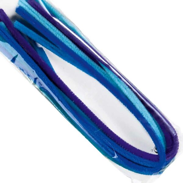 Zsenília 8mm/50cm, 10db KÉK ÁRNYALATOK