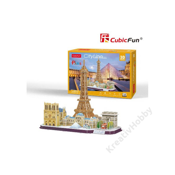 3D puzzle City Line Párizs 114db-os