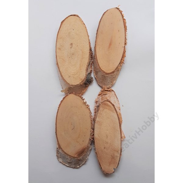 Nyírfa szeletek ovál 12-15cm, 4 db/csomag