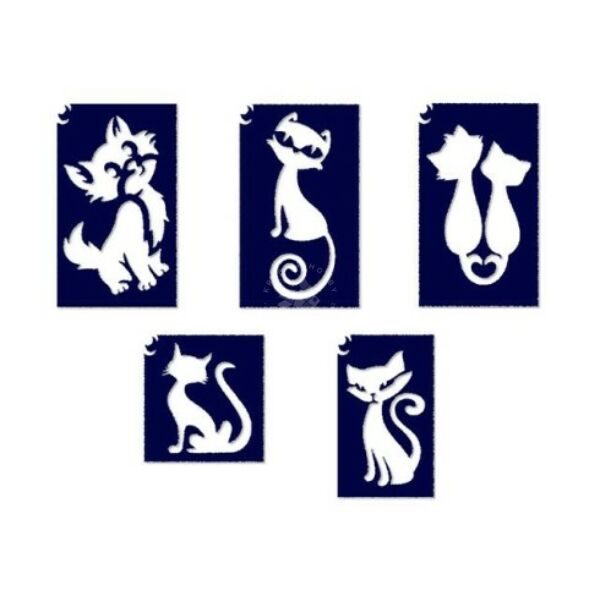 csillámtetoválás sablon macskák