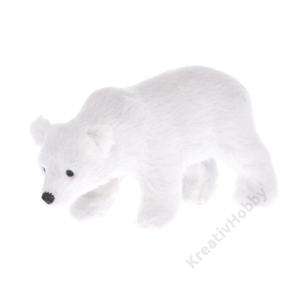 Jegesmedve álló műanyag, textil 10,5x4x5,5cm fehér