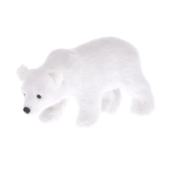 Jegesmedve álló műanyag, textil 10,5x4x5,5cm fehér