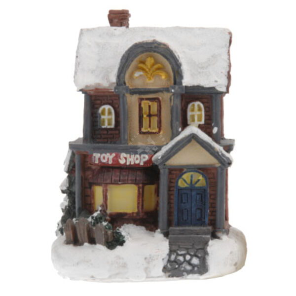 téli házikó LED-világítással, játékbolt