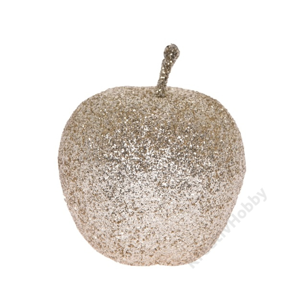 Glitteres alma ,fehérarany 5x5cm