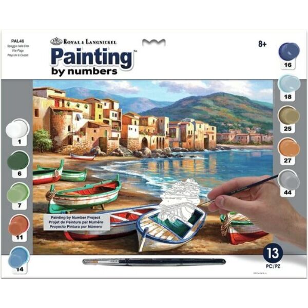 Számozott kifestő - Csónakok a tónál