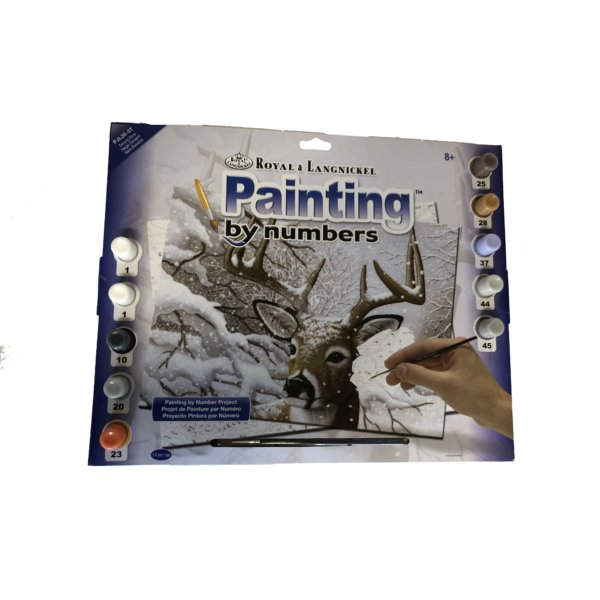 Számozott kifestő - Szarvas a hóesésben