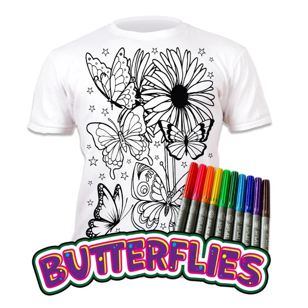 Színezhető pólók -Pillangók, korosztály 3-4