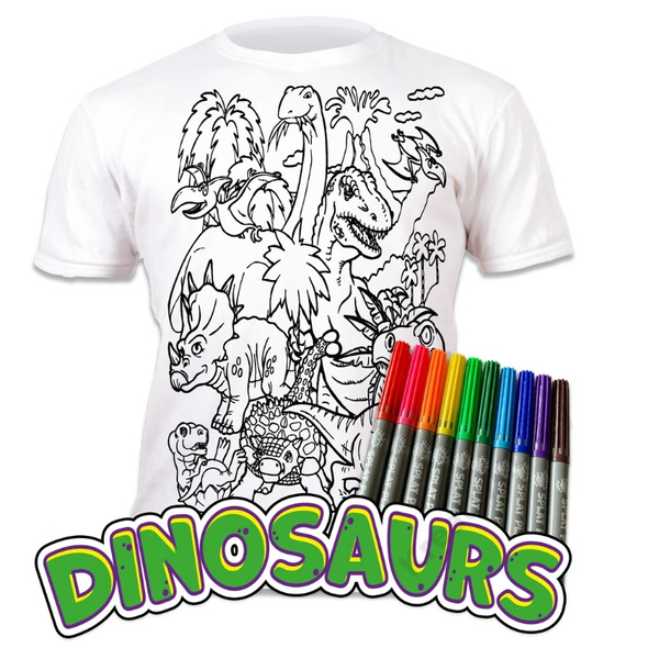 Színezhető pólók -Dinoszaurusz, korosztály 5-6