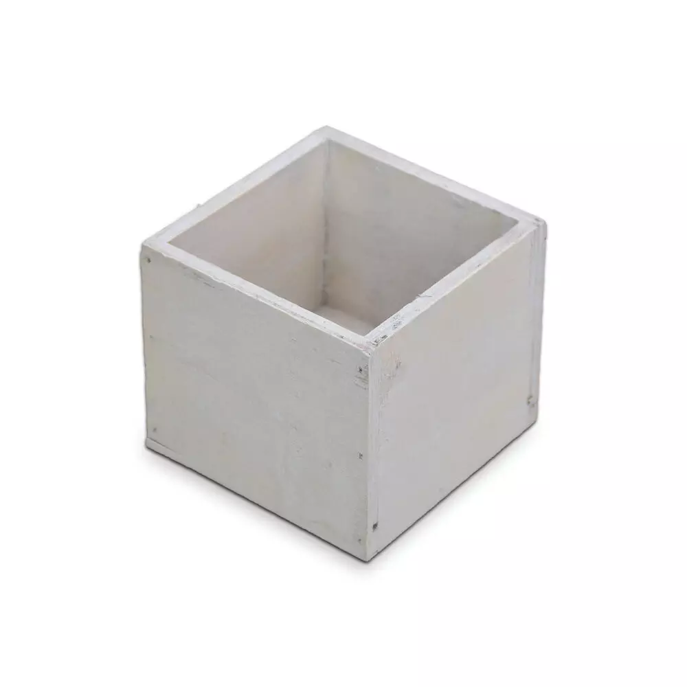 Dekorláda fehér kocka, 9x9x8cm