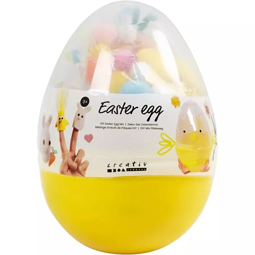 Kreatív készlet, húsvéti tojásban, nagy H:19cm Átm: 14cm