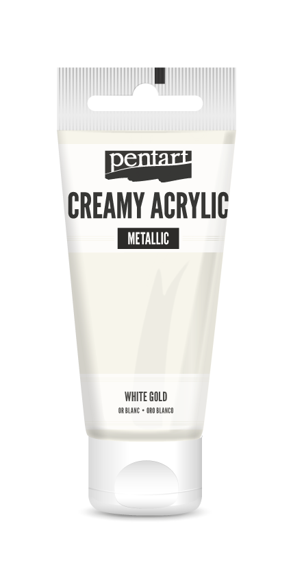 Krémes akrilfesték metál 60 ml fehérarany