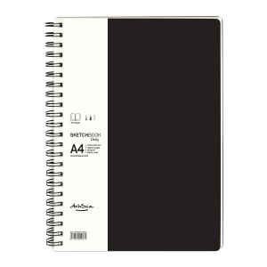 sketchbook Daily wirebound 80 g 80 sh, A4 black cover portrait