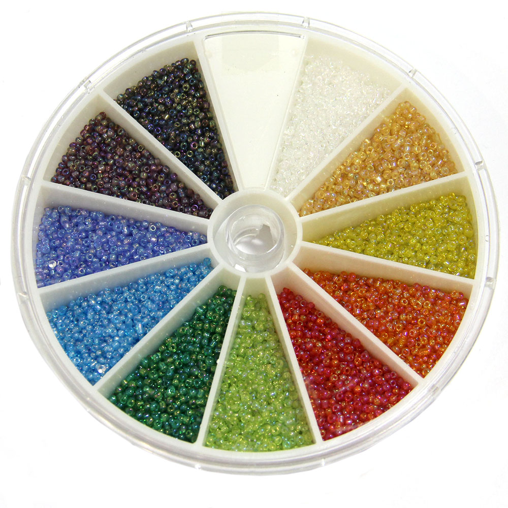Kásagyöngy készlet szivárványos, 2mm, 11x15g