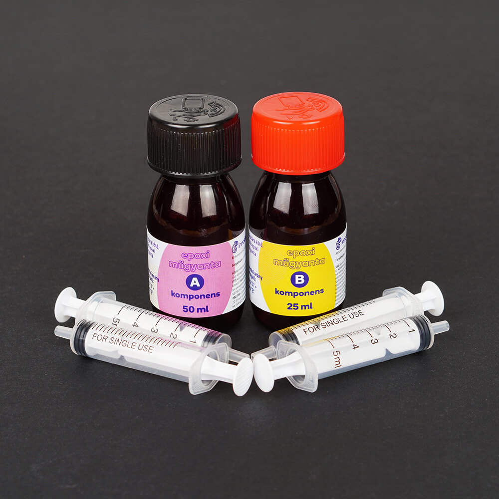 Epoxi műgyanta, kétkomponensű, LASSÚ kötésű 50+25ml