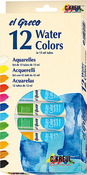 El Greco tubusos akvarellfesték készlet 12x12ml