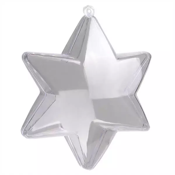 Átlátszó műanyag csillag 16 cm-es