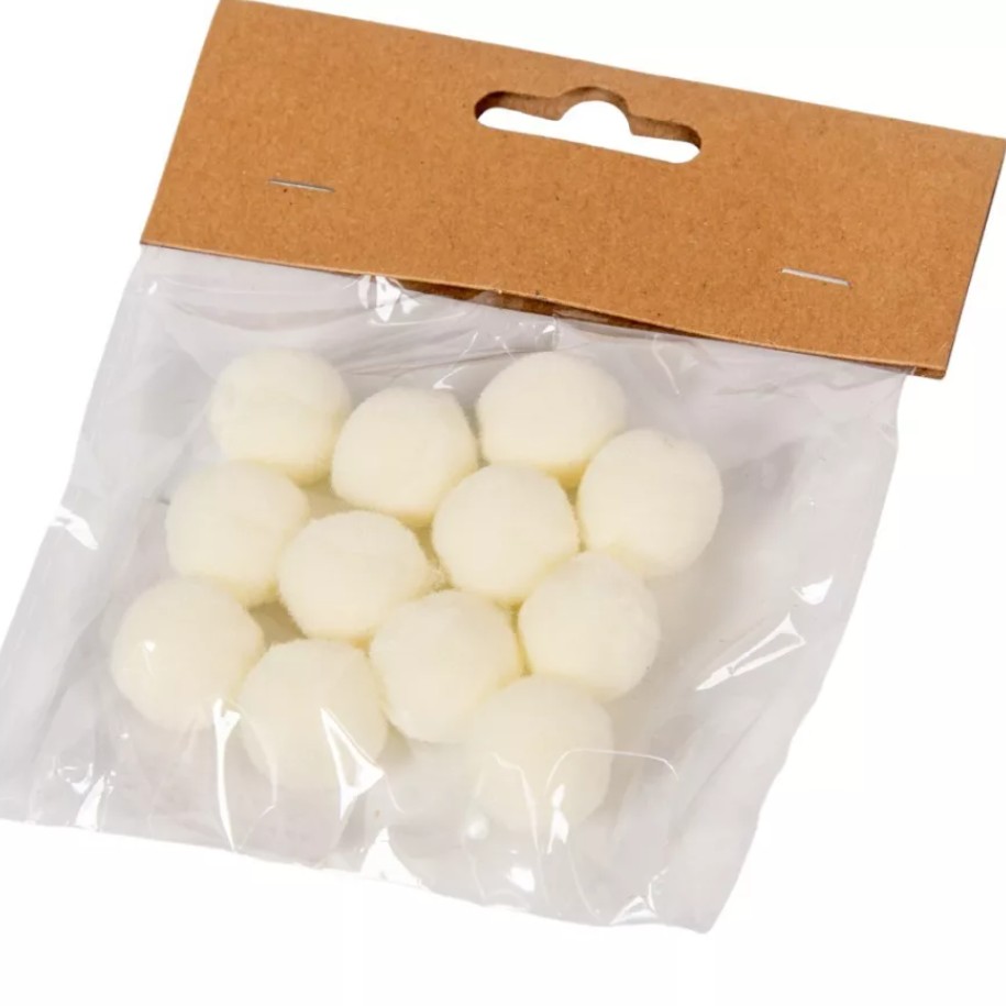 Pompon 2cm, 12db/cs KRÉM