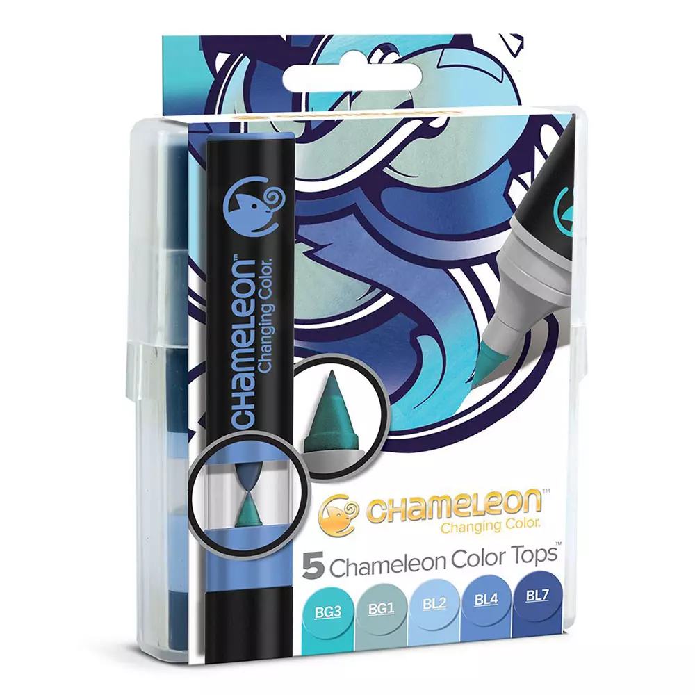 Chameleon Color Tops színkeverő kupak, 5 db – kék árnyalatok