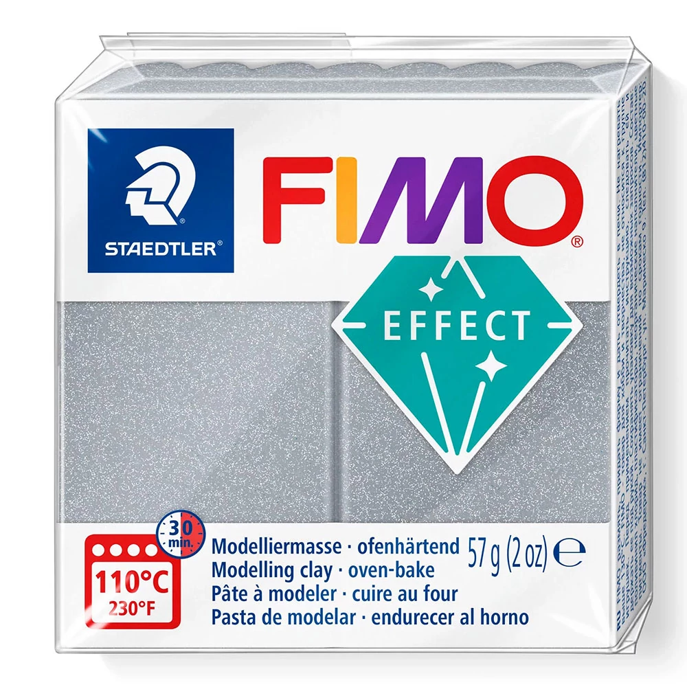 FIMO Effect süthető gyurma, metál ezüst