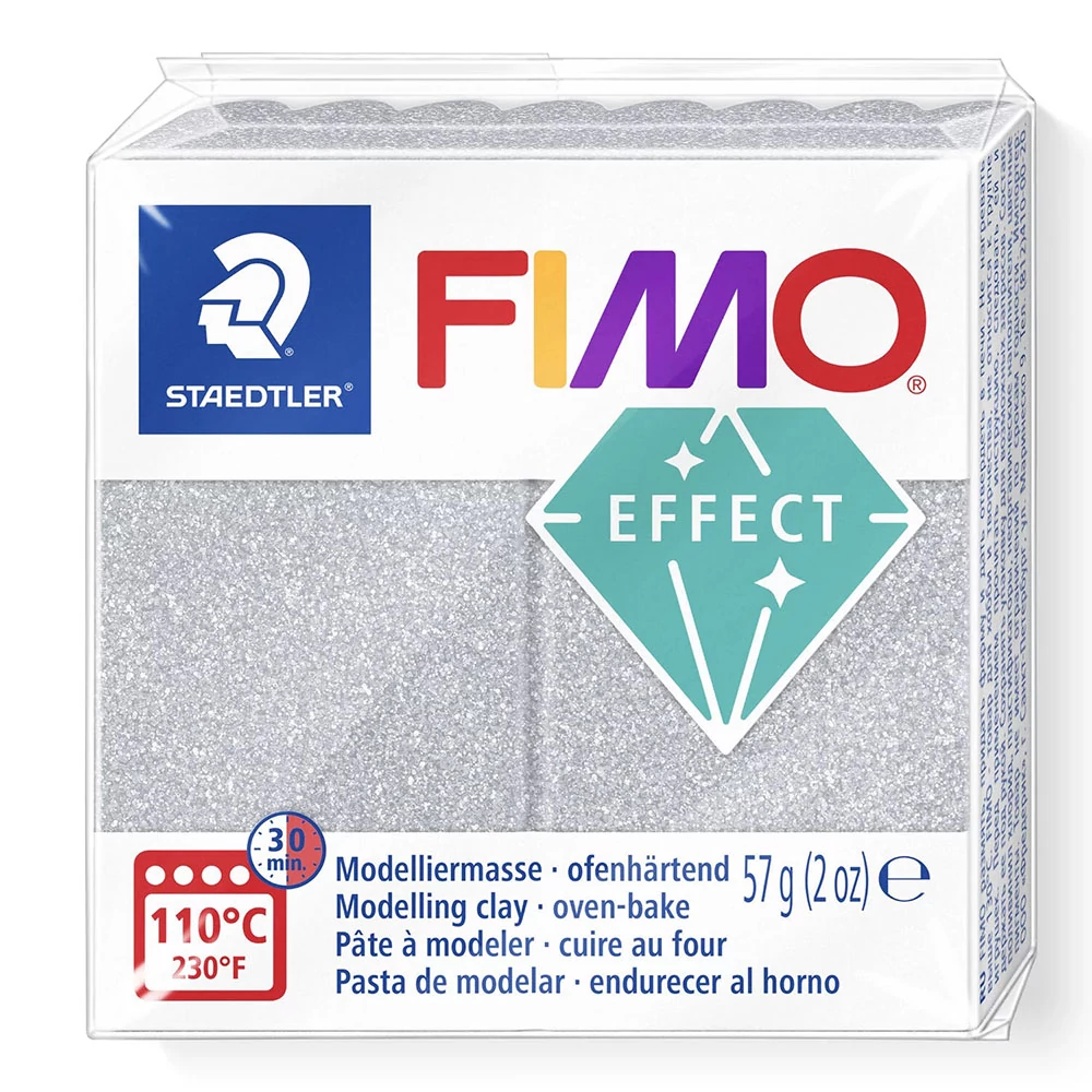 FIMO Effect süthető gyurma, csillámos ezüst