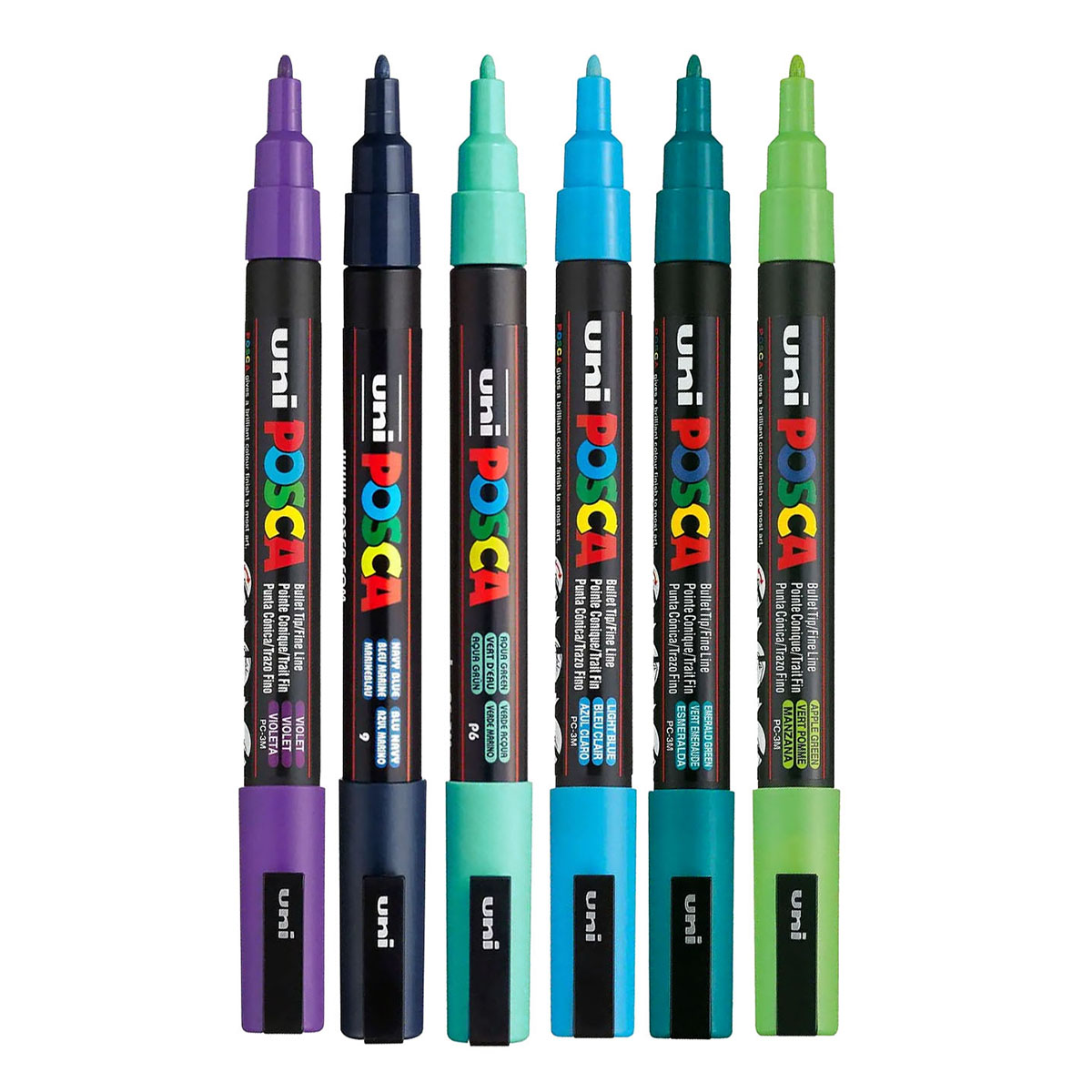 UNI POSCA KÉSZLET PC-3M, Hideg színek
